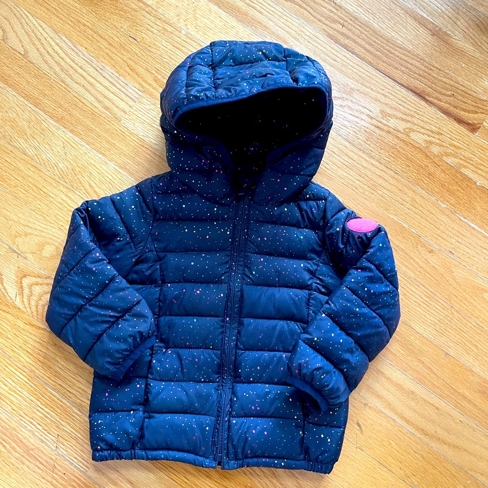 Gap Lightweight Navy Puffer Jacket with Sparkles, size 3T